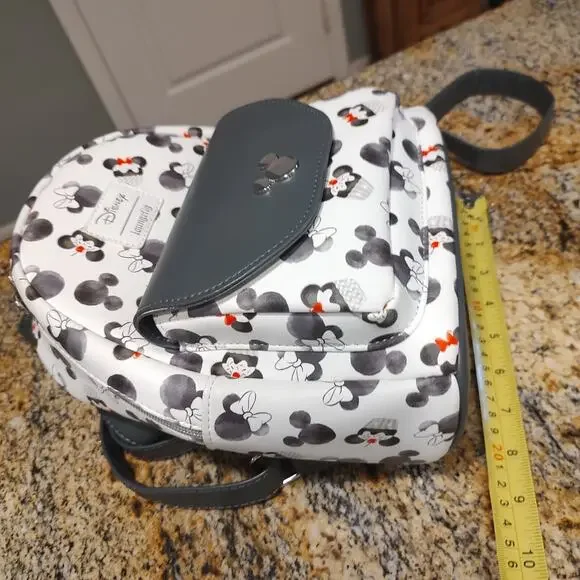 Loungefly Disney Mickey Minnie Mouse Cupcake Black & White Mini Backpack - Picture 11 of 13
